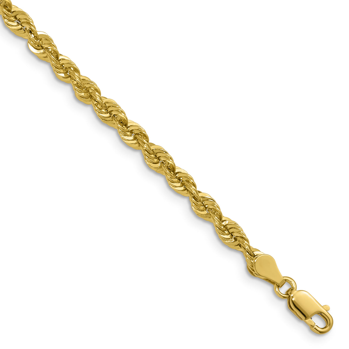 10K Hollow Cashmere Rope 030 Bracelet - 7 inch