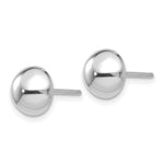 Gold Polished Button Post Earrings - 14k White Gold / 8 mm