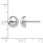 Gold Polished Button Post Earrings - 14k White Gold / 8 mm