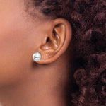 Gold Polished Button Post Earrings - 14k White Gold / 10 mm