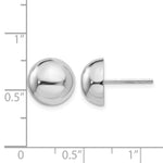 Gold Polished Button Post Earrings - 14k White Gold / 10 mm