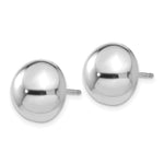 Gold Polished Button Post Earrings - 14k White Gold / 12 mm