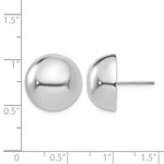 Gold Polished Button Post Earrings - 14k White Gold / 16 mm