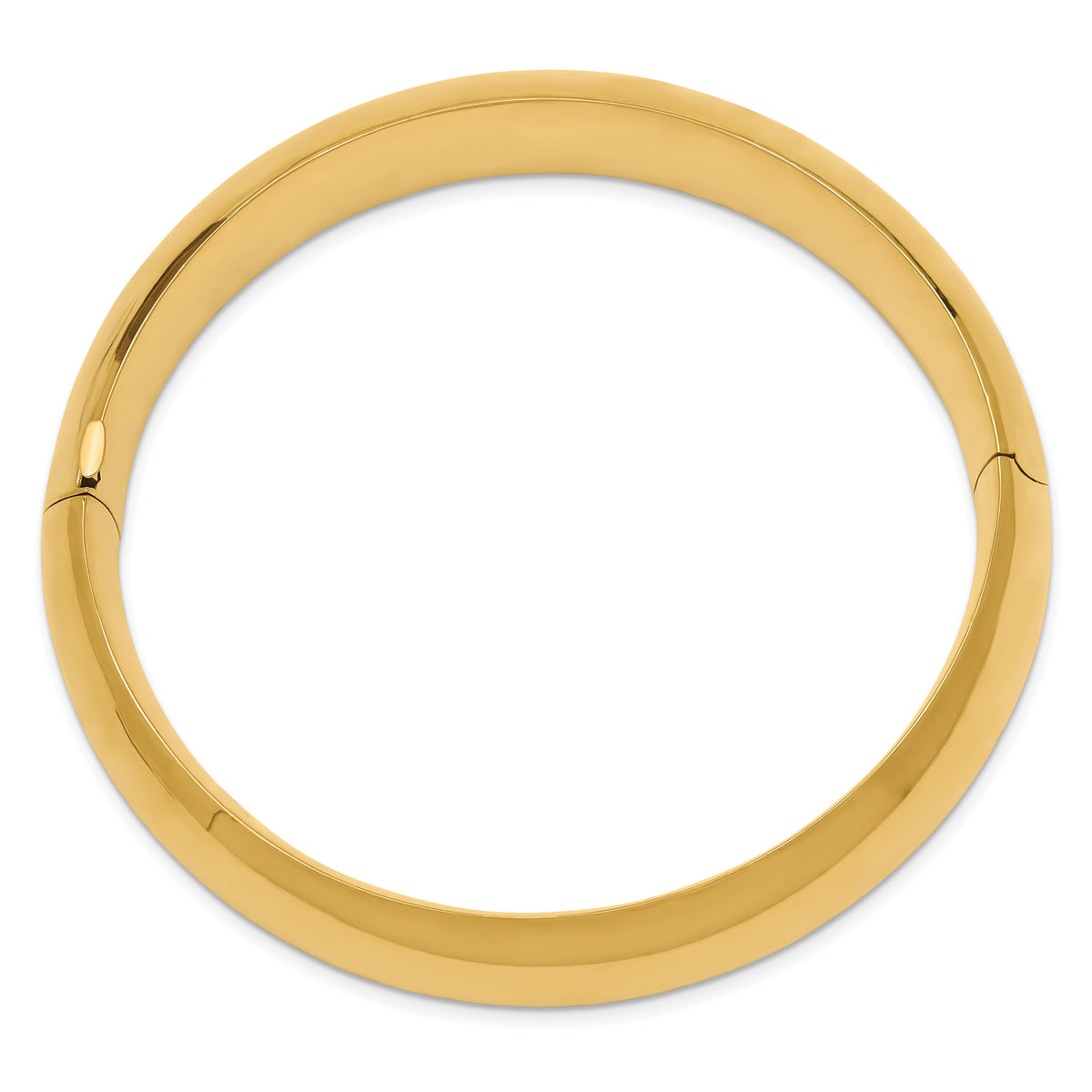 Gold High Polished Hinged Bangle - 14k Yellow Gold / 17 mm / 7 in