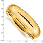 Gold High Polished Hinged Bangle - 14k Yellow Gold / 17 mm / 7 in