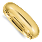 Gold High Polished Hinged Bangle - 14k Yellow Gold / 17 mm / 7 in