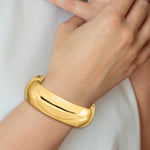 Gold High Polished Hinged Bangle - 14k Yellow Gold / 20 mm / 7 in