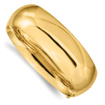 Gold High Polished Hinged Bangle - 14k Yellow Gold / 20 mm / 7 in
