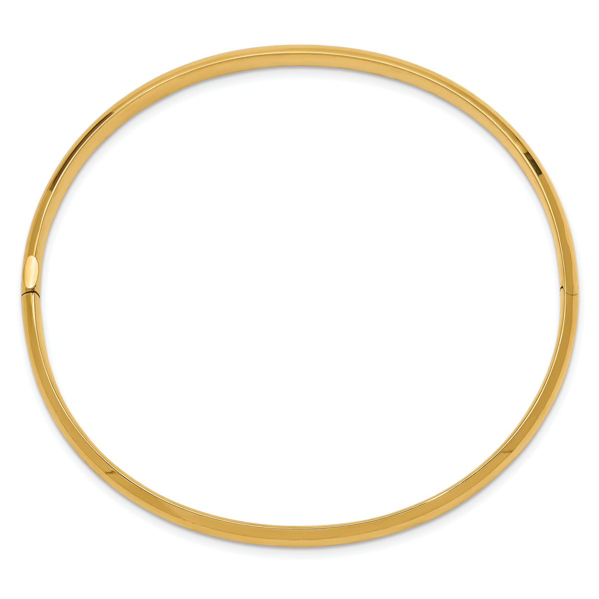 Gold High Polished Hinged Bangle - 14k Yellow Gold / 5 mm / 7.25 in