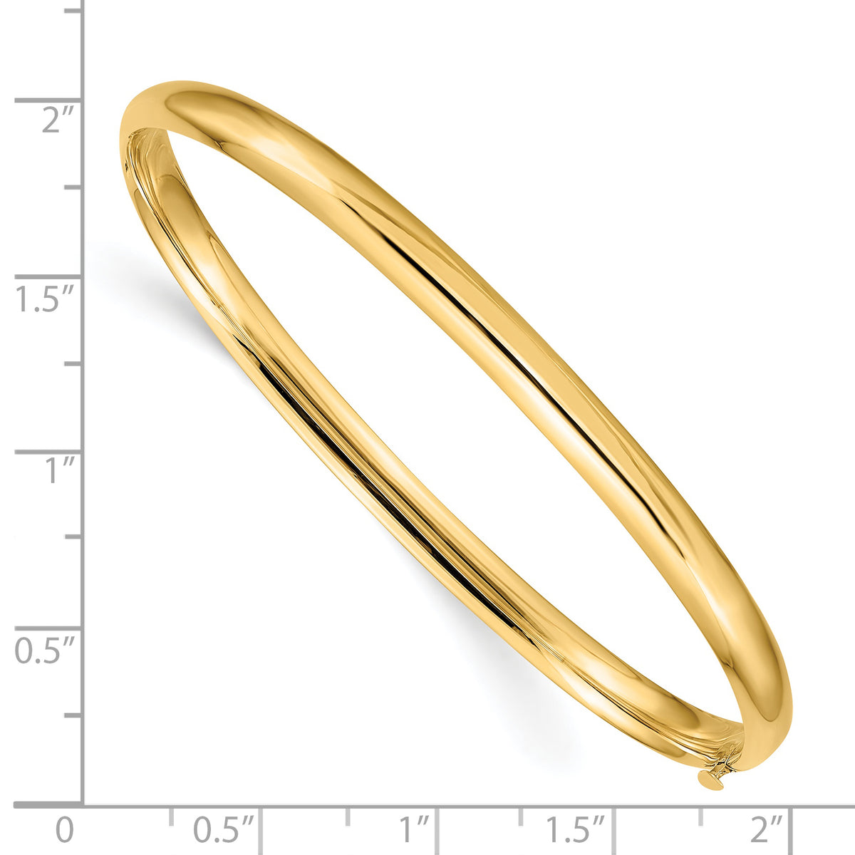 Gold High Polished Hinged Bangle - 14k Yellow Gold / 5 mm / 7.25 in