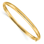 Gold High Polished Hinged Bangle - 14k Yellow Gold / 5 mm / 7.25 in