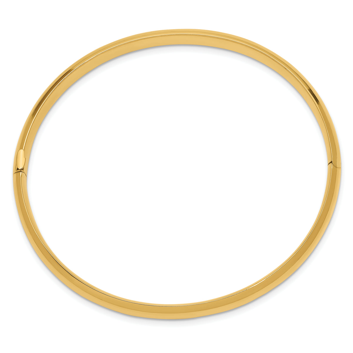 Gold High Polished Hinged Bangle - 14k Yellow Gold / 6 mm / 7 in