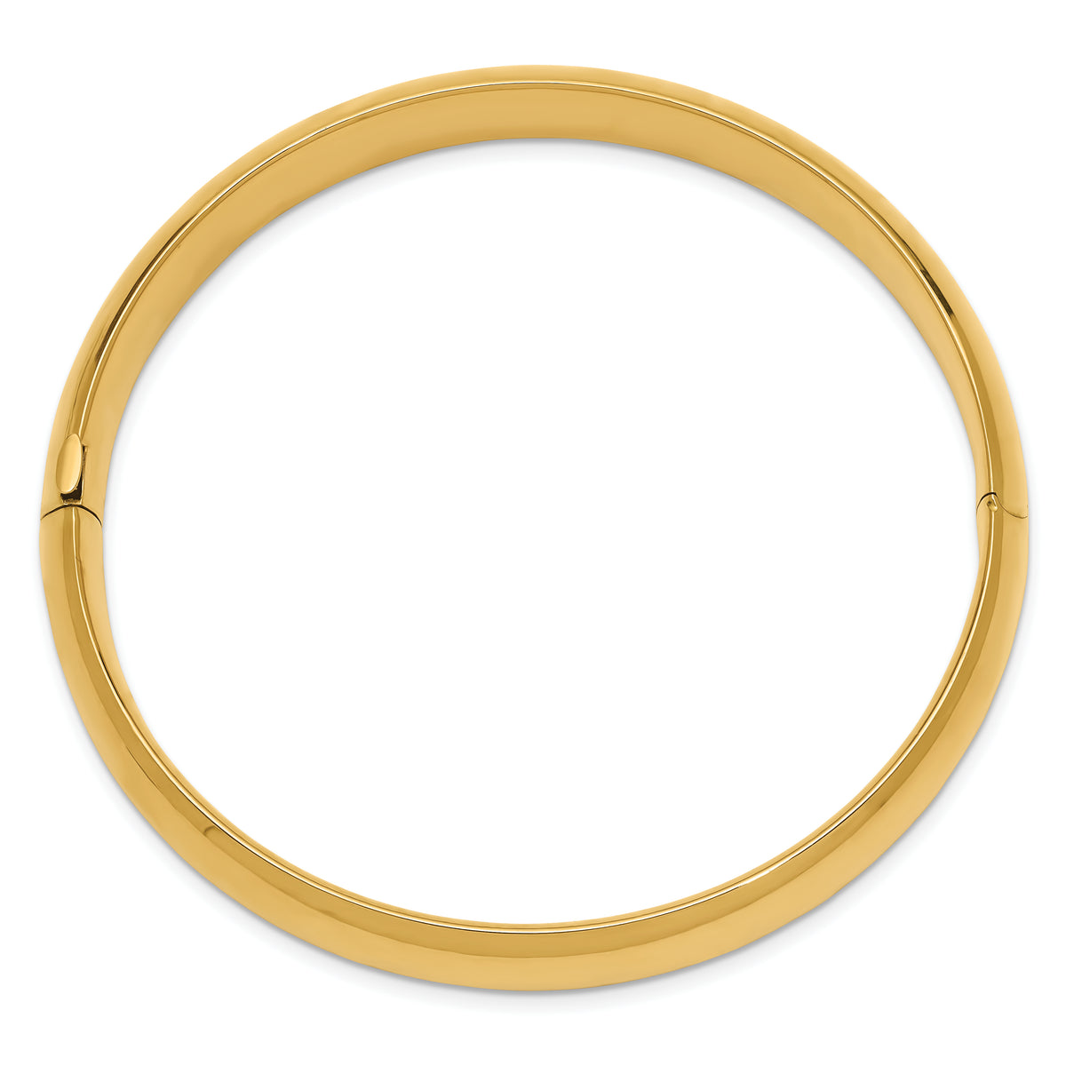 Gold High Polished Hinged Bangle - 14k Yellow Gold / 10 mm / 7 in