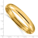 Gold High Polished Hinged Bangle - 14k Yellow Gold / 10 mm / 7 in