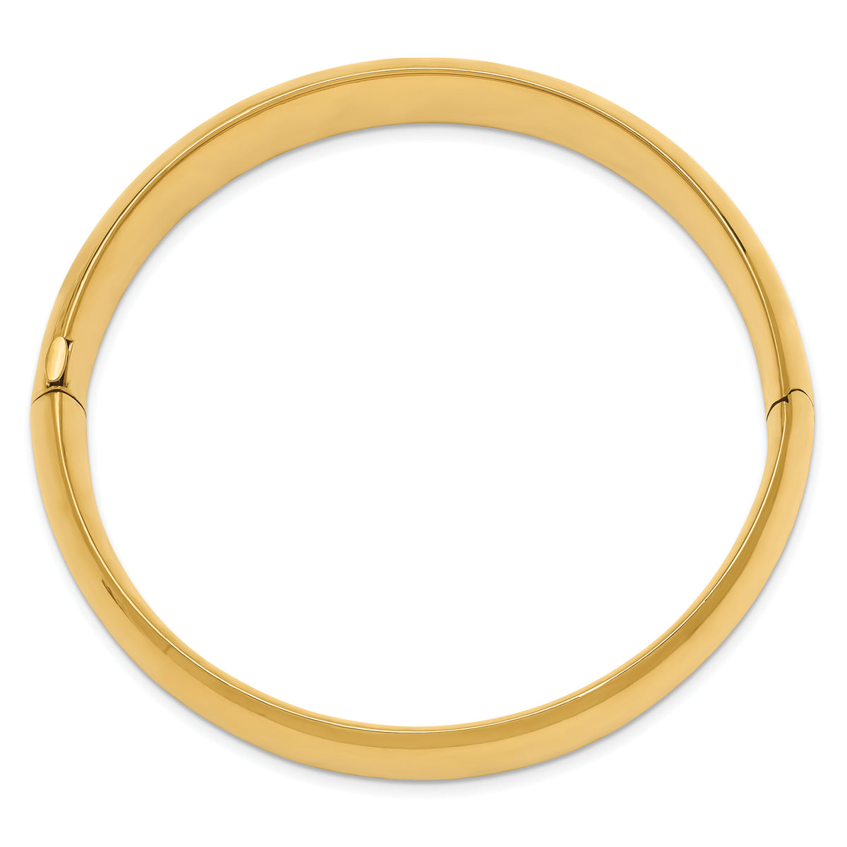 Gold High Polished Hinged Bangle - 14k Yellow Gold / 14.5 mm / 7 in