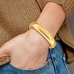 Gold High Polished Hinged Bangle - 14k Yellow Gold / 14.5 mm / 7 in