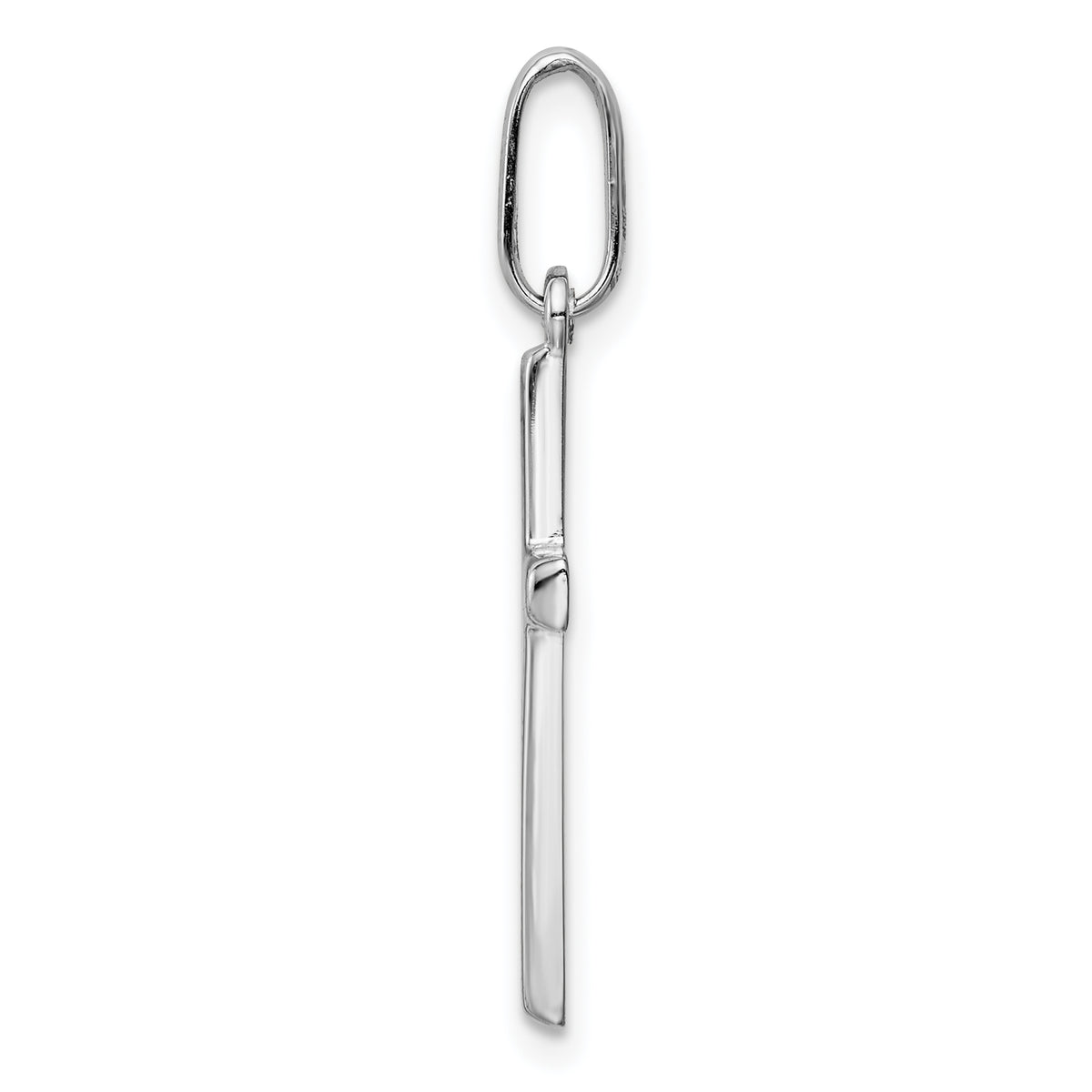 Gold Polished Latin Cross Pendant - 14k White Gold