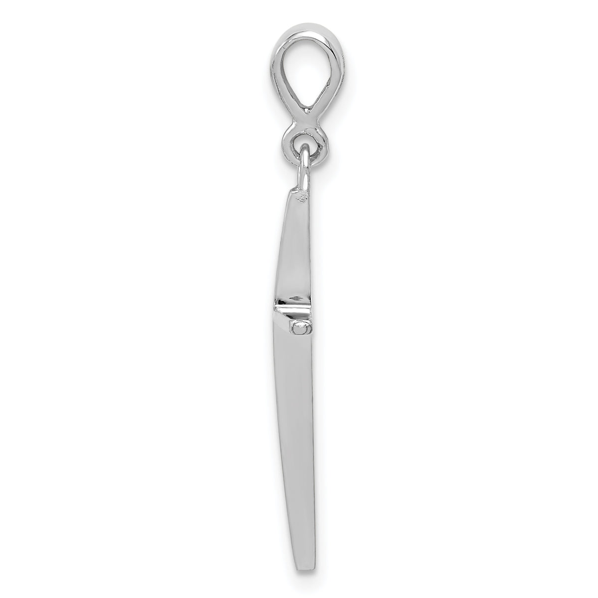 Gold Polished Flat Cross Pendant - 14k White Gold / 14 x 25.5 mm