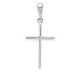 Gold Polished Flat Cross Pendant - 14k White Gold / 14 x 25.5 mm