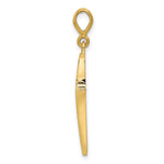 Gold Polished Flat Cross Pendant - 14k Yellow Gold / 14 x 25.5 mm