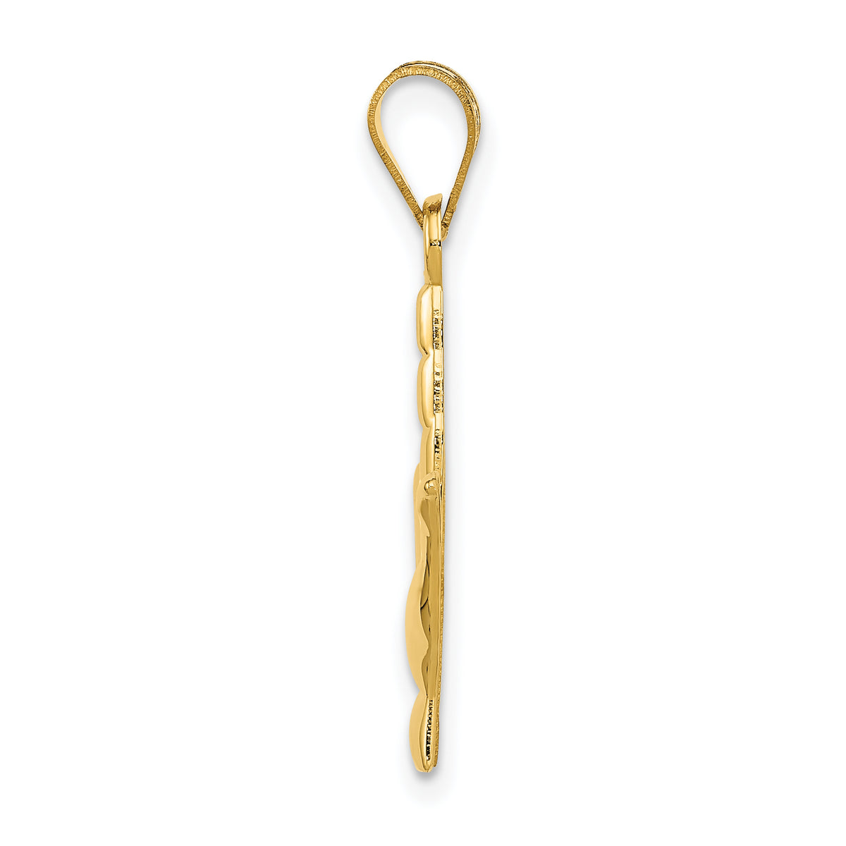 14k Yellow Gold Polished I Love You Hand/Sign Language Charm, view 2