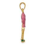 Gold Polished Flamingo Pendant - 14k Yellow Gold / 17 x 25 mm