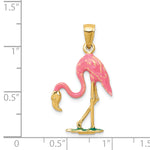 Gold Polished Flamingo Pendant - 14k Yellow Gold / 17 x 25 mm
