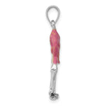 Gold Polished Flamingo Pendant - 14k White Gold / 17 x 25 mm