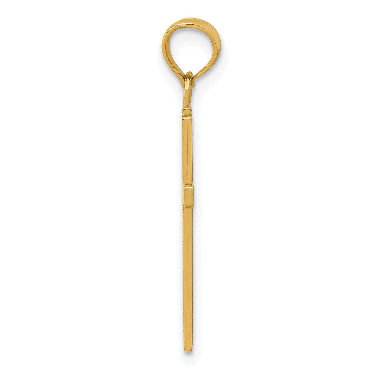 Gold Polished Latin Pendant - 14k Yellow Gold / 11 x 18.7 mm / 23.7x11mm