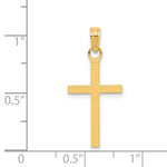 Gold Polished Latin Pendant - 14k Yellow Gold / 11 x 18.7 mm / 23.7x11mm