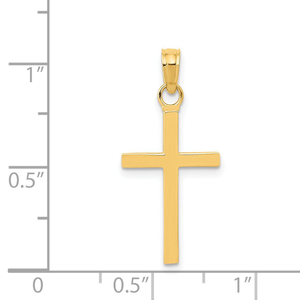 Gold Polished Latin Pendant - 14k Yellow Gold / 11 x 18.7 mm / 23.7x11mm