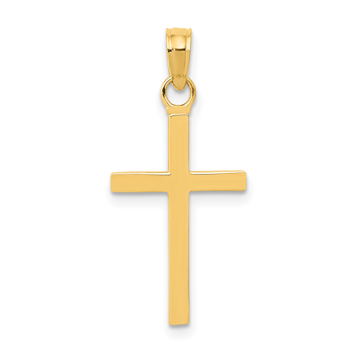 Gold Polished Latin Pendant - 14k Yellow Gold / 11 x 18.7 mm / 23.7x11mm