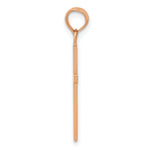 Gold Polished Latin Pendant - 14k Rose Gold / 11 x 18.7 mm / 23.7x11mm