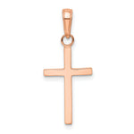 Gold Polished Latin Pendant - 14k Rose Gold / 11 x 18.7 mm / 23.7x11mm