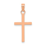 Gold Polished Latin Pendant - 14k Rose Gold / 11 x 18.7 mm / 23.7x11mm