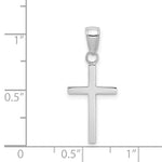 Gold Polished Latin Pendant - 14k White Gold / 11 x 18.7 mm / 23.7x11mm
