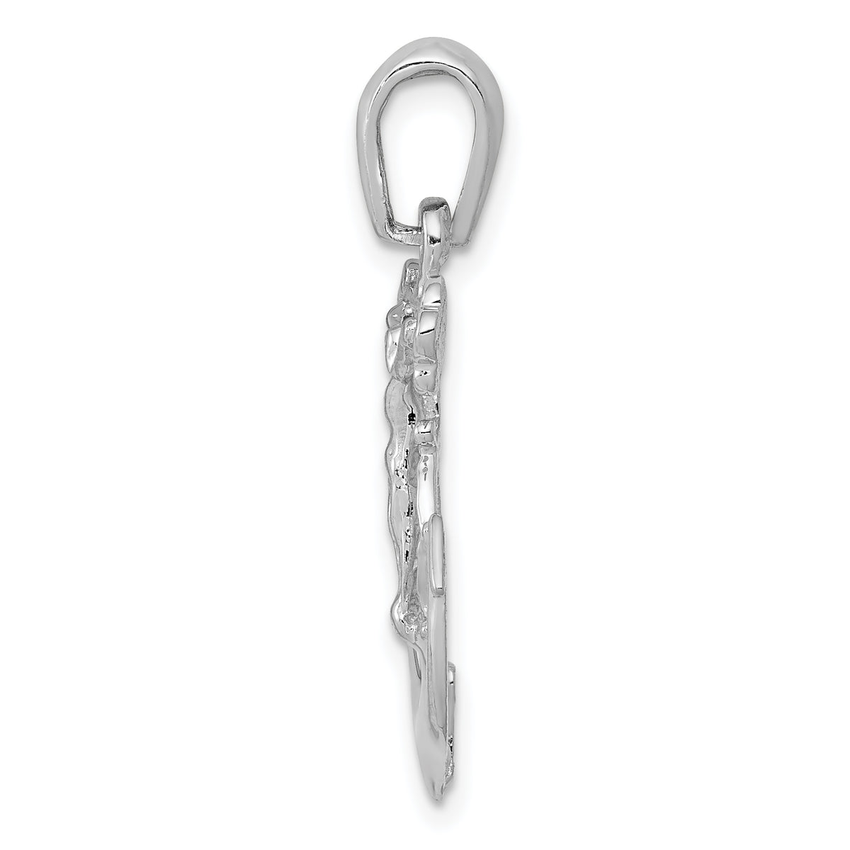14k White Gold Mariners Crucifix Pendant, view 2