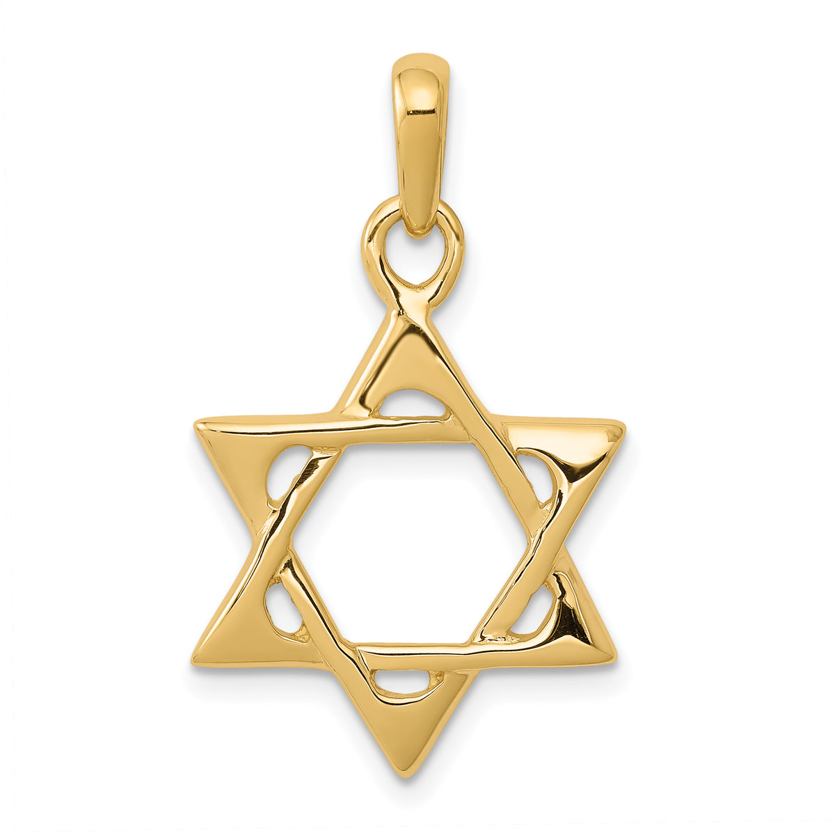 14k Yellow Gold Star of David Pendant, 31 x 18 mm