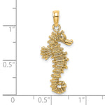 Gold Polished Seahorse Pendant - 14k Yellow Gold / 11.5 x 25 mm