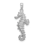 Gold Polished Seahorse Pendant - 14k White Gold / 11.5 x 25 mm