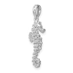 Gold Polished Seahorse Pendant - 14k White Gold / 11.5 x 25 mm