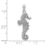 Gold Polished Seahorse Pendant - 14k White Gold / 11.5 x 25 mm