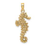 Gold Polished Seahorse Pendant - 14k Yellow Gold / 11.5 x 25 mm
