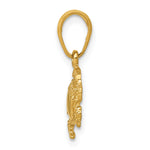 14k Yellow Gold Small Crab Pendant, view 2