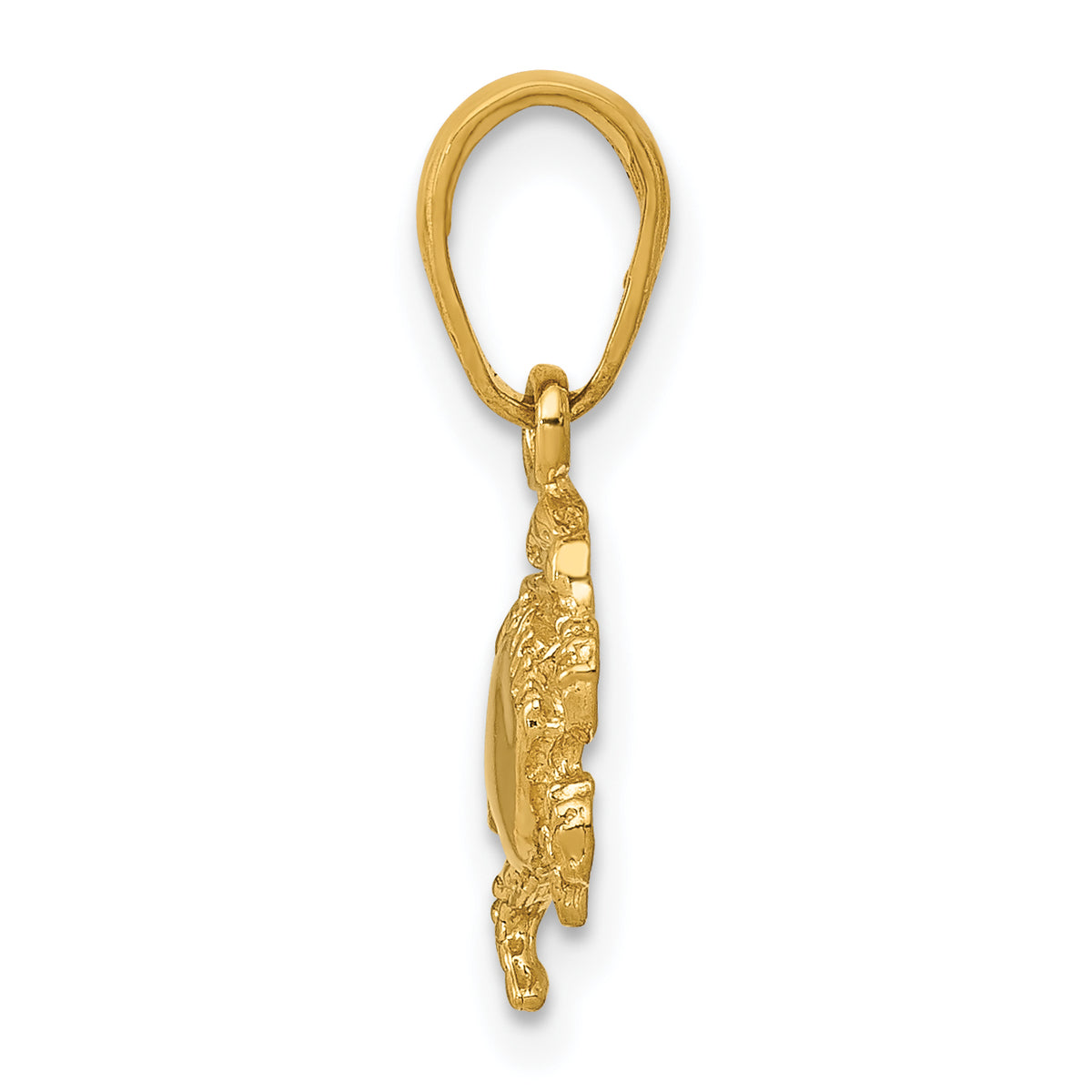 14k Yellow Gold Small Crab Pendant, view 2