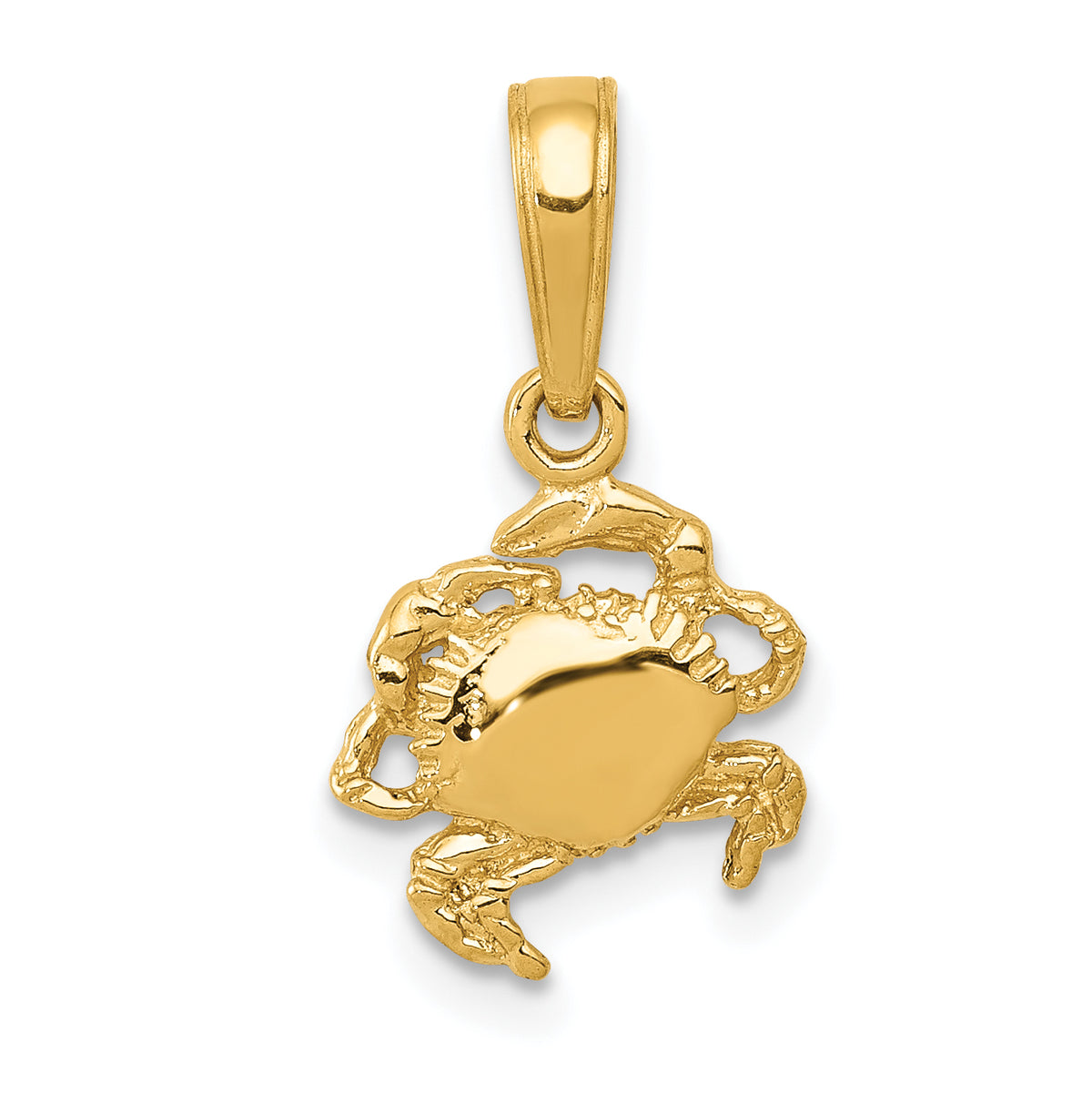 14k Yellow Gold Small Crab Pendant