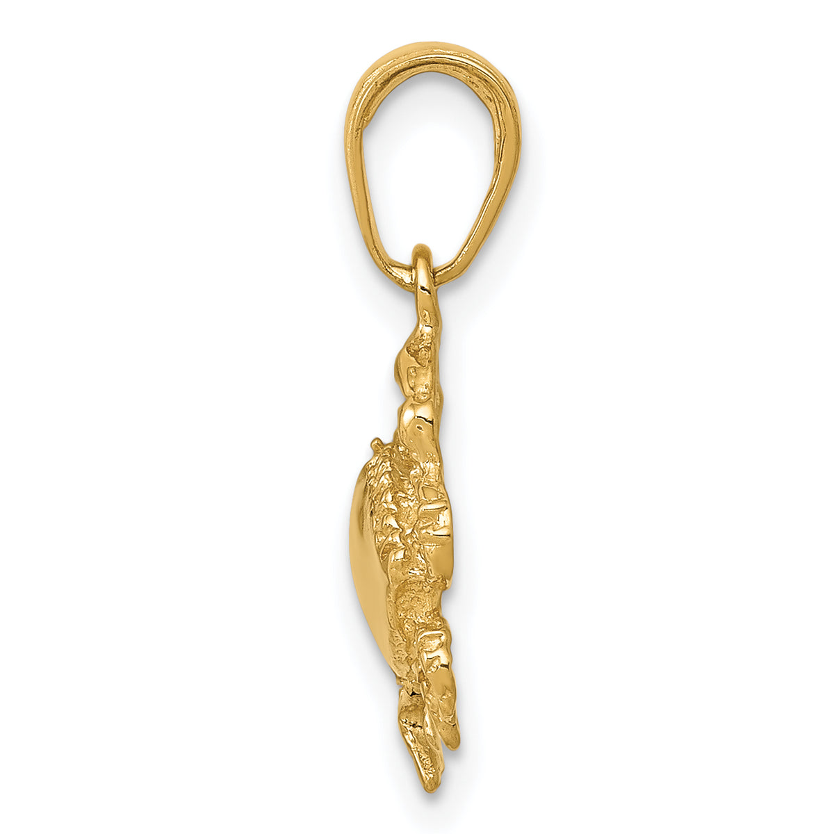 14k Yellow Gold Crab Pendant, view 2