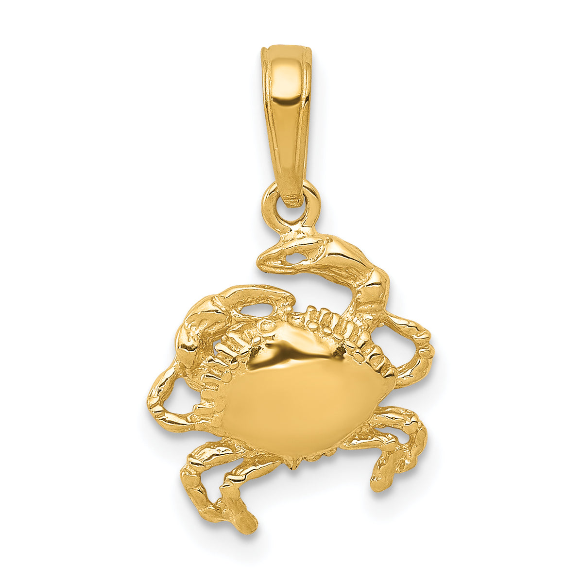 14k Yellow Gold Crab Pendant