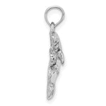 14k Gold Polished Double Manatee Pendant, view 2 - 14k White Gold
