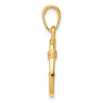 Gold Polished Fish Hook Pendant - 14k Yellow Gold / 8 x 18 mm